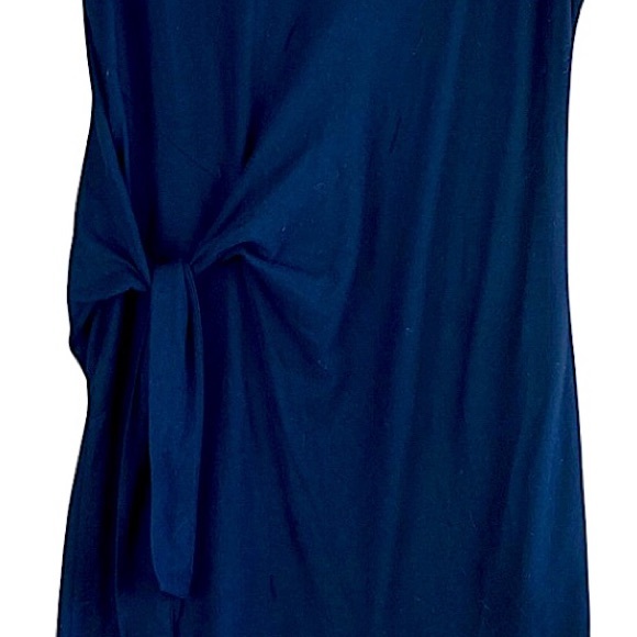 Vince. Side-Tie Cotton Dress Navy Blue Size S - Picture 7 of 8